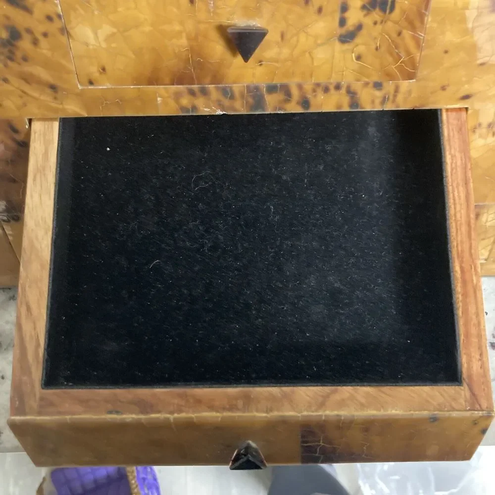 Pyramid Form Jewelry Box by Maitland Smith Veneered Coconut Shell